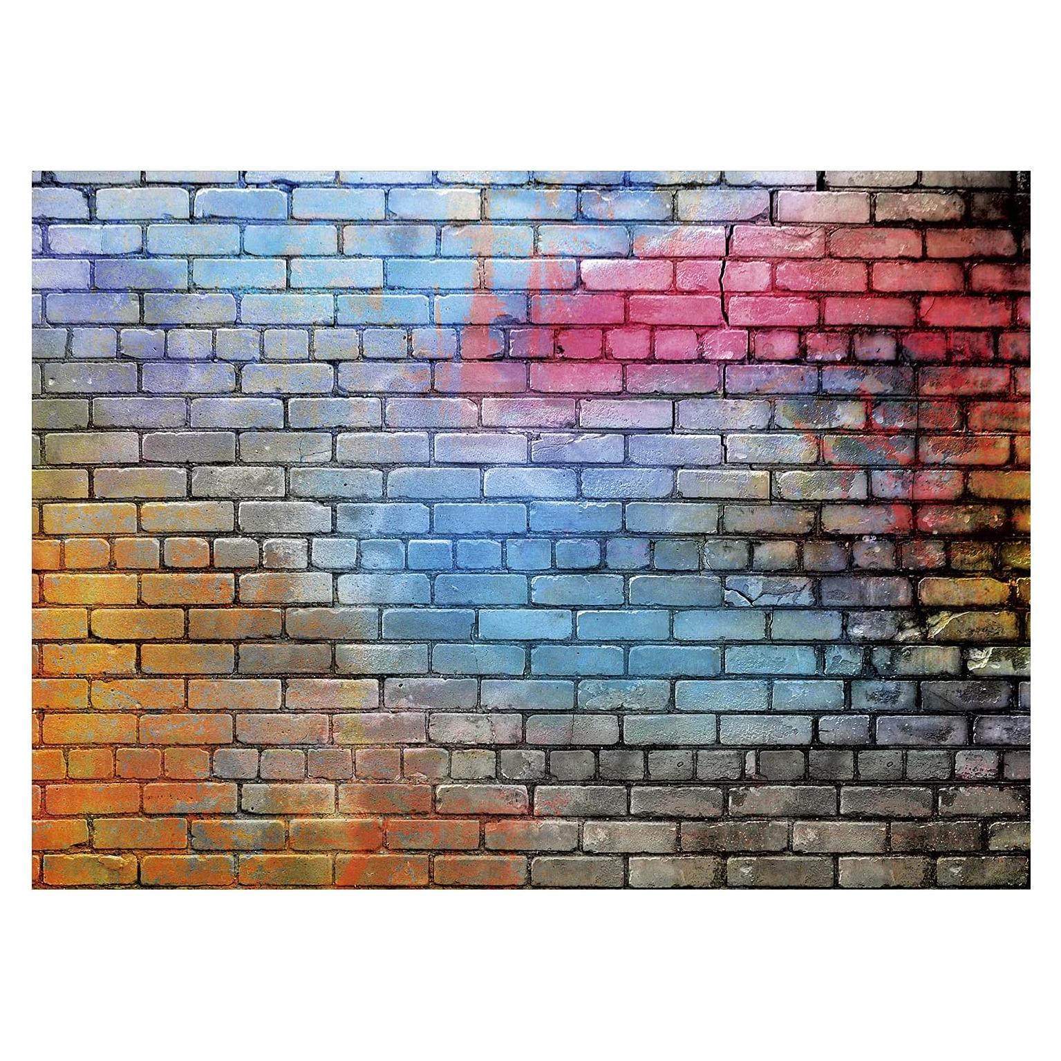 Fondo de Ladrillo Colorido 3x2.4m Vinilo para Fotografía