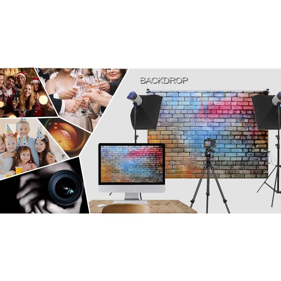 Fondo de Ladrillo Colorido 3x2.4m Vinilo para Fotografía