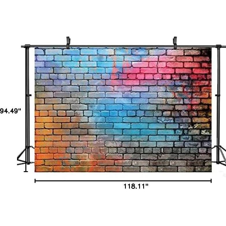 Fondo de Ladrillo Colorido 3x2.4m Vinilo para Fotografía