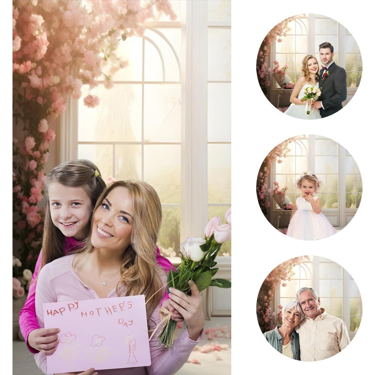 Fondo de Fotografía Floral Rosa 2.7x1.8m Poliester Vie Savaran