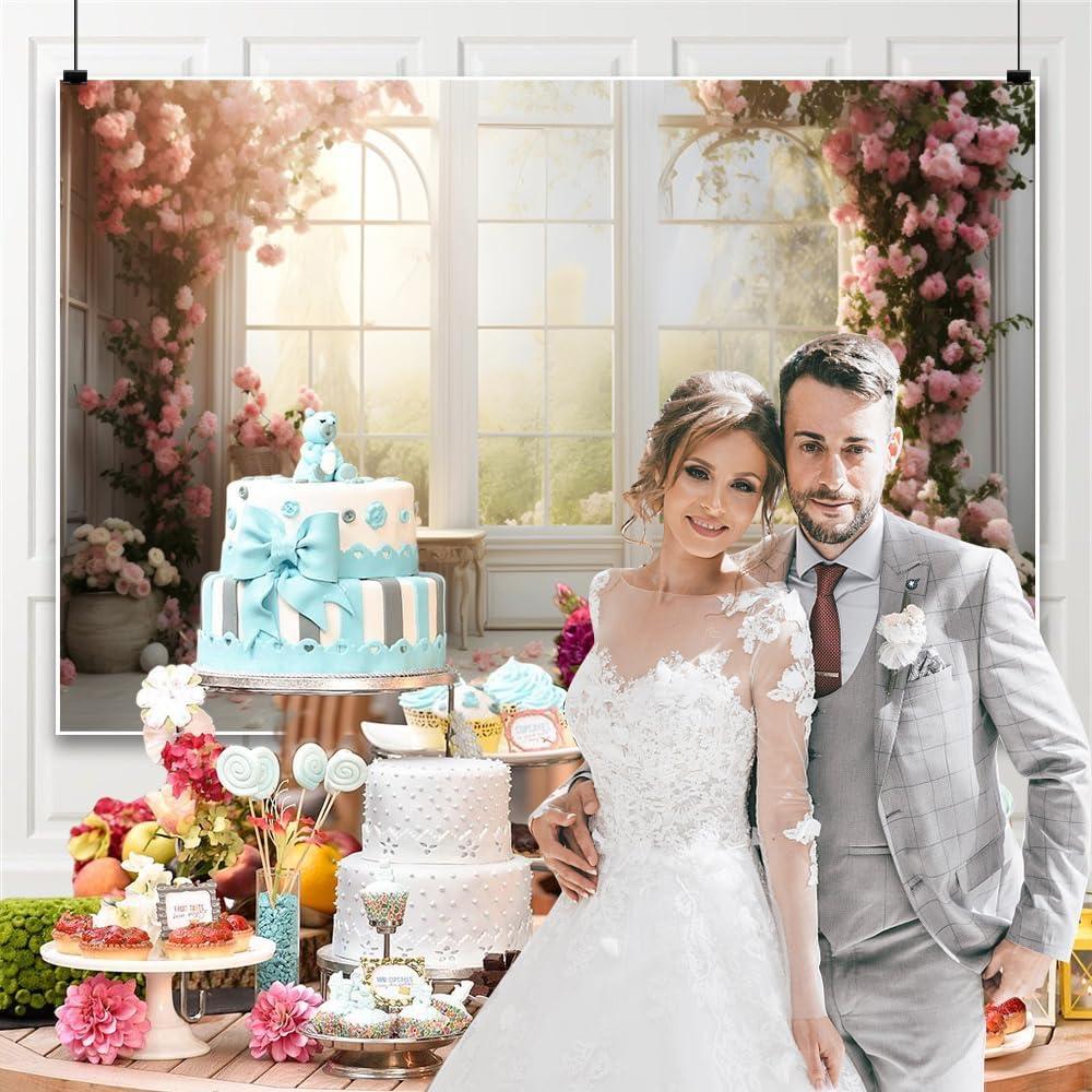 Fondo de Fotografía Floral Rosa 2.7x1.8m Poliester Vie Savaran