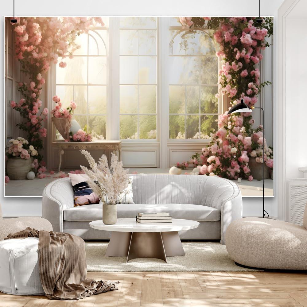Fondo de Fotografía Floral Rosa 2.7x1.8m Poliester Vie Savaran