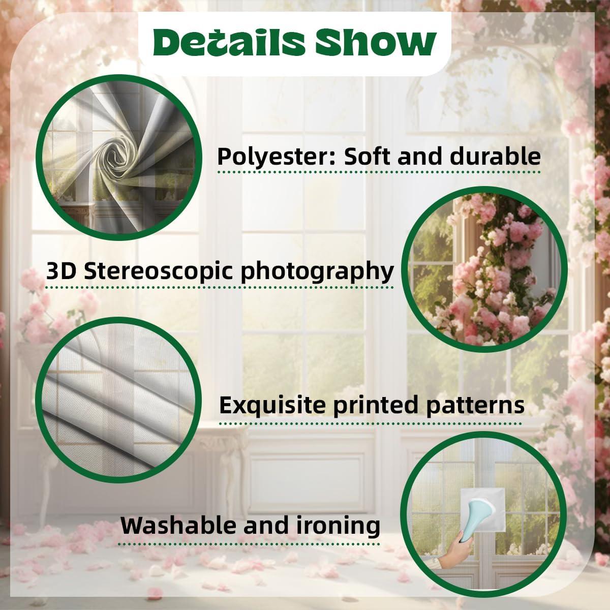 Fondo de Fotografía Floral Rosa 2.7x1.8m Poliester Vie Savaran