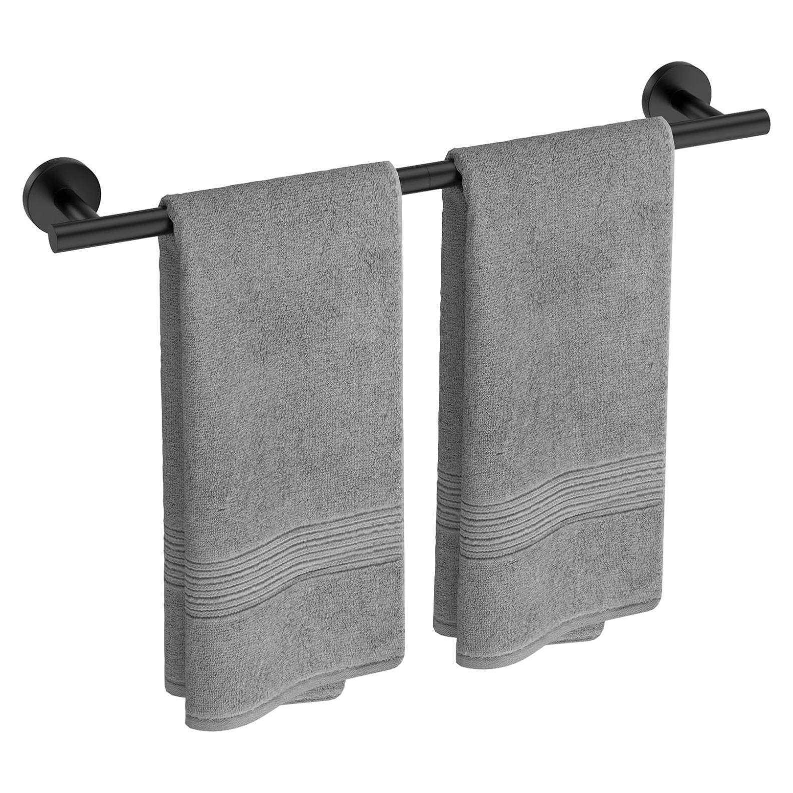 Barra de Toalla Negra Mate USHOWER 66 cm Acero Inoxidable