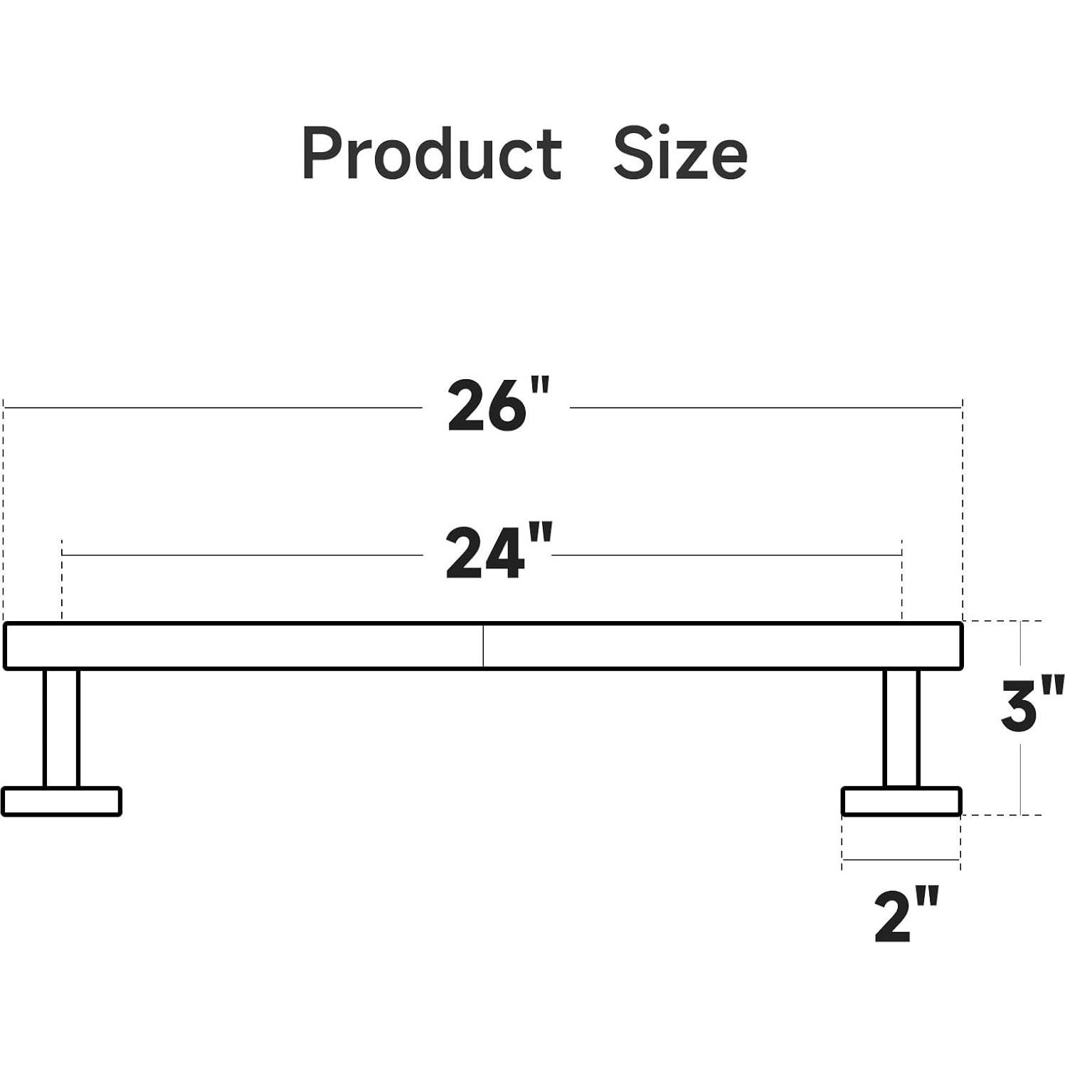 Barra de Toalla Negra Mate USHOWER 66 cm Acero Inoxidable
