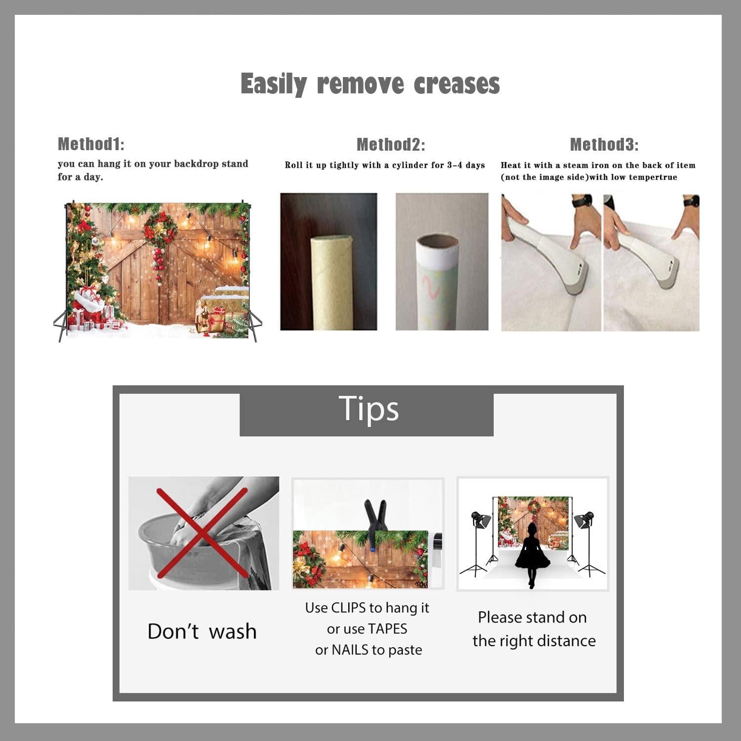 Fondo de Navidad LTLYH 7x1.5m Puerta de Granero Rústica