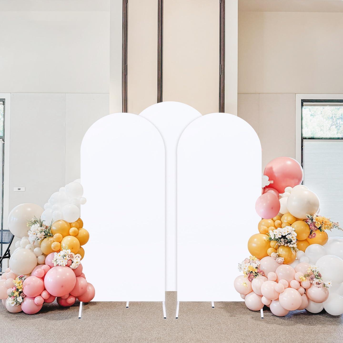 Cubierta de fondo de arco Chiara 3 piezas Spandex Blanca 2.2m 2m 1.8m