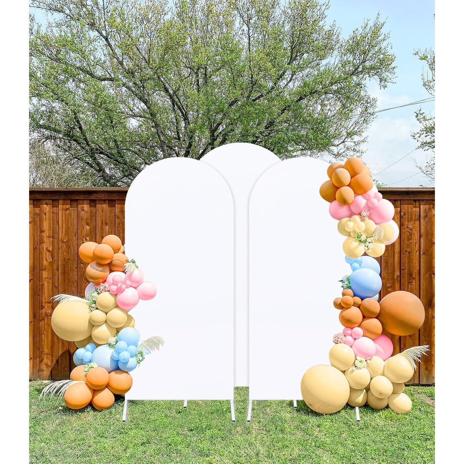 Cubierta de fondo de arco Chiara 3 piezas Spandex Blanca 2.2m 2m 1.8m