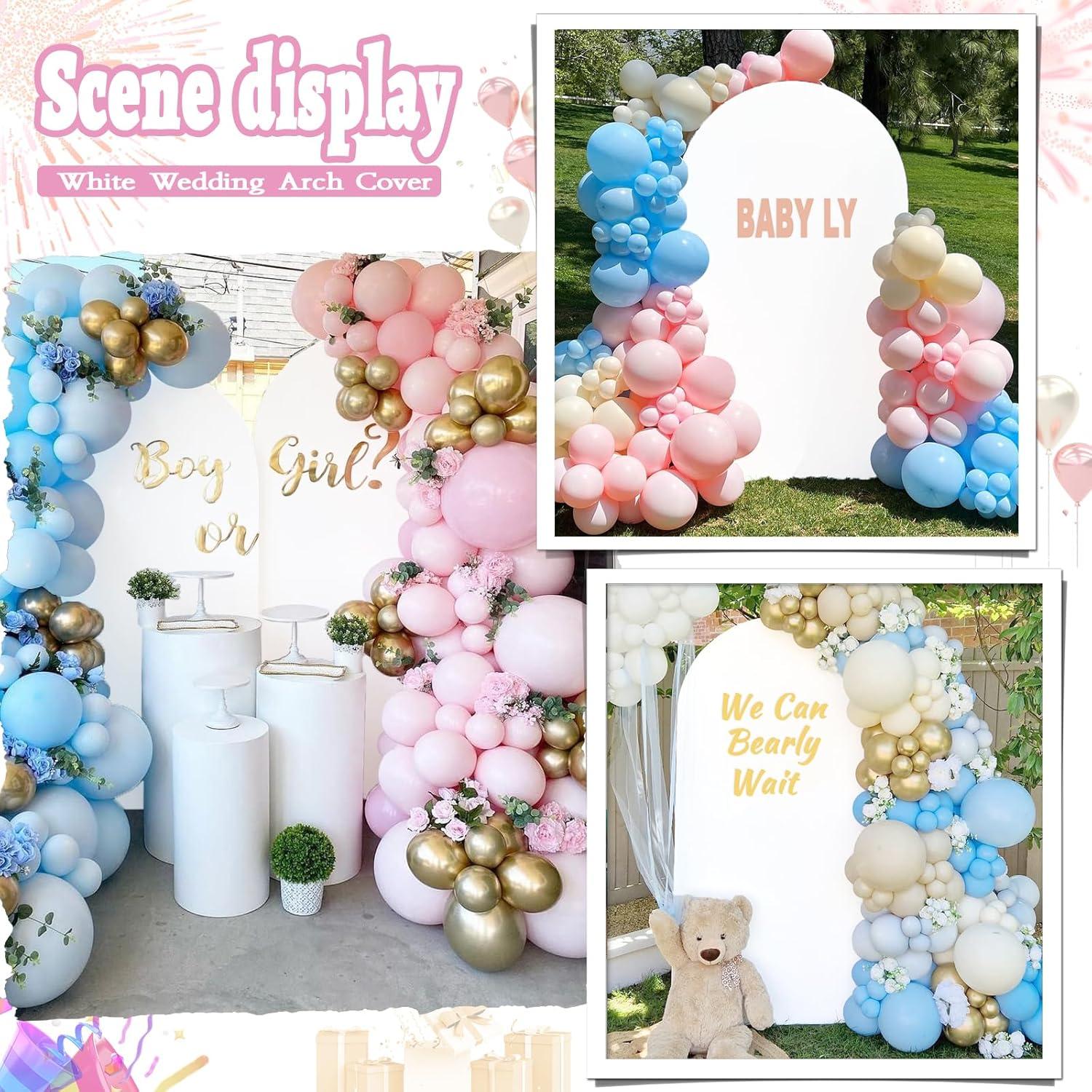 Cubierta de fondo de arco Chiara 3 piezas Spandex Blanca 2.2m 2m 1.8m