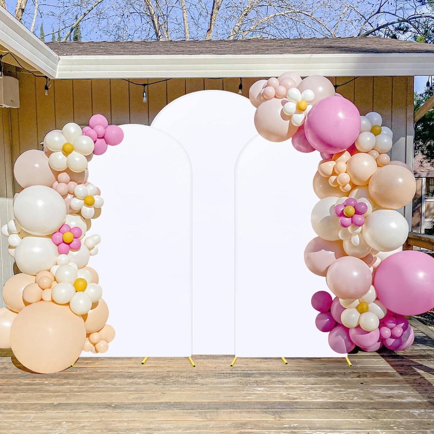 Cubierta de fondo de arco Chiara 3 piezas Spandex Blanca 2.2m 2m 1.8m