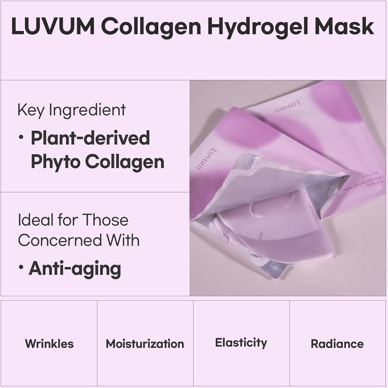 Mascarilla de Gel de Colágeno Luvum Pack 5 - Hidratante Noche