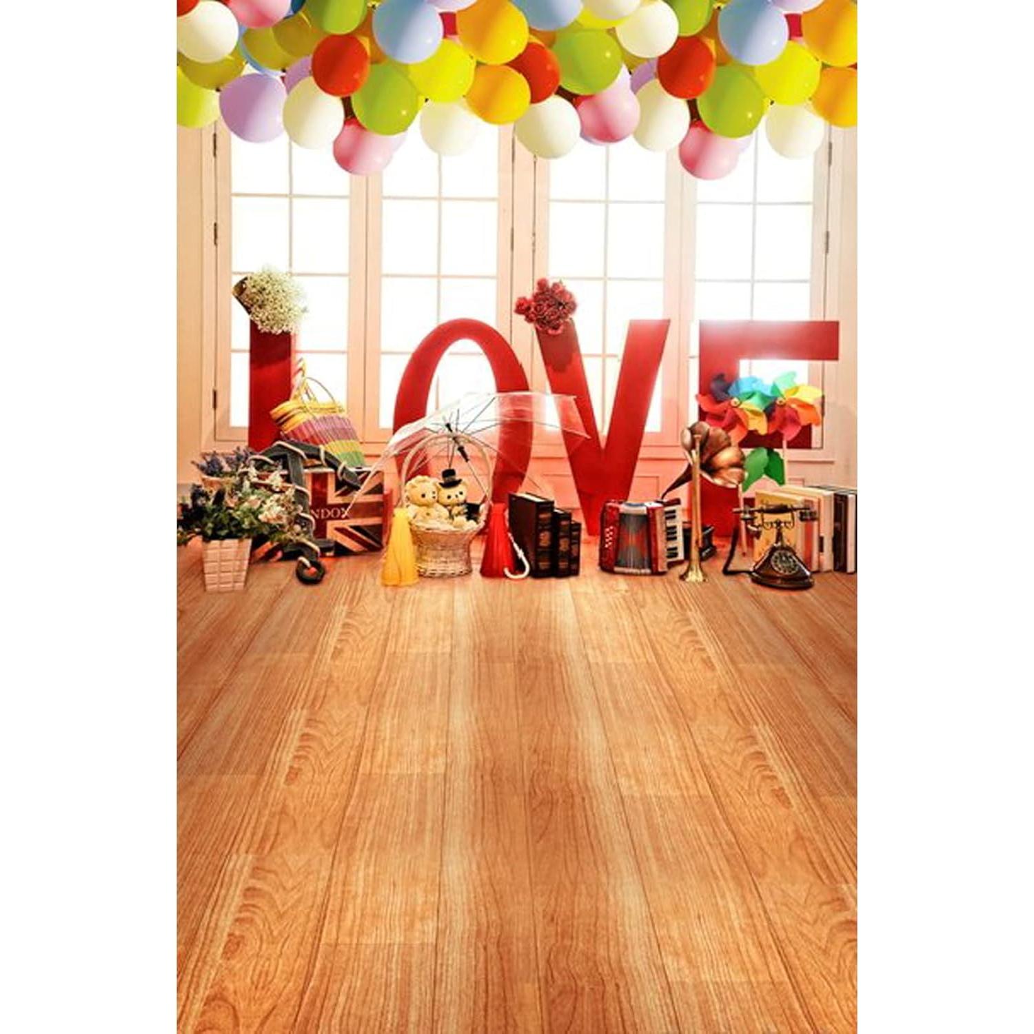Fondo fotográfico Mestker 1.52x2.13m amor globos niños