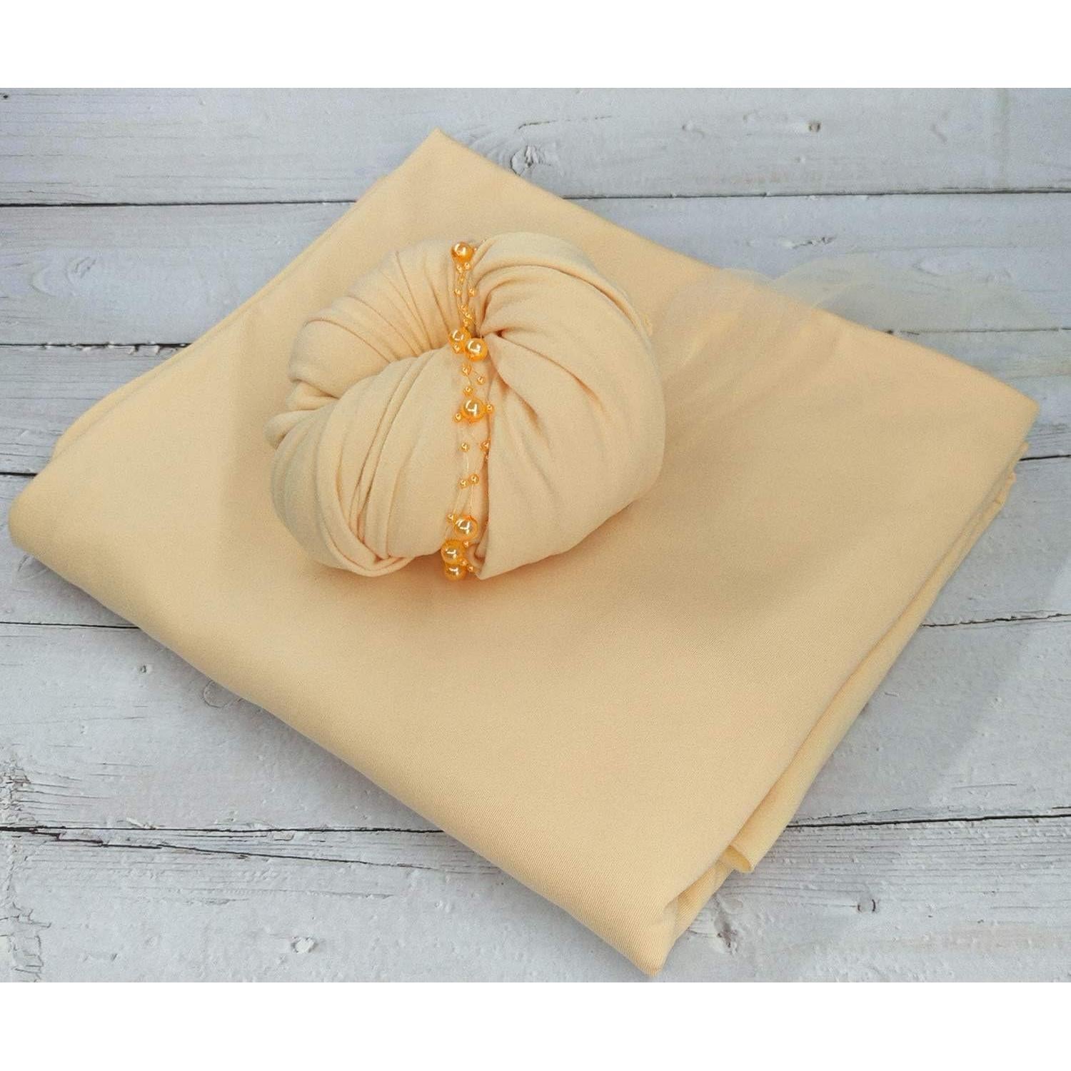 Conjunto de Fondos y Envolturas para Fotografía de Recién Nacidos Orraphtstu - Amarillo Claro