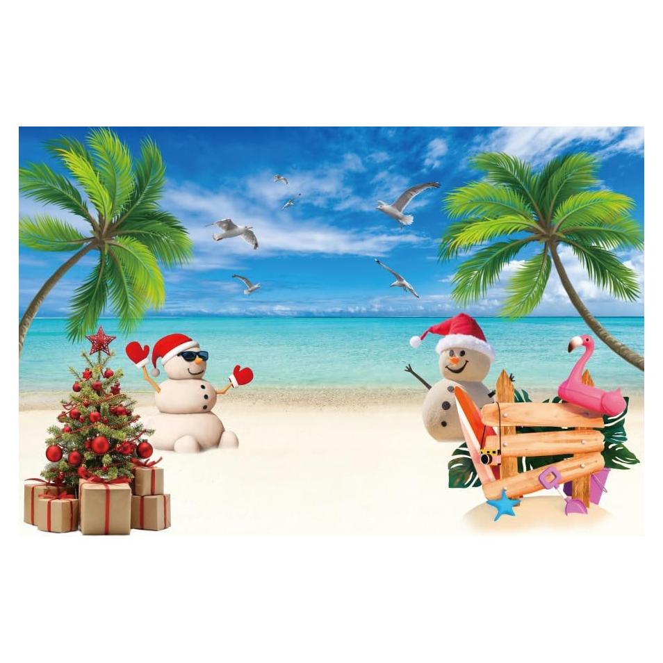 Fondo de Navidad Pnylzzyxh 300x240cm Playa Tropical Hawaiana