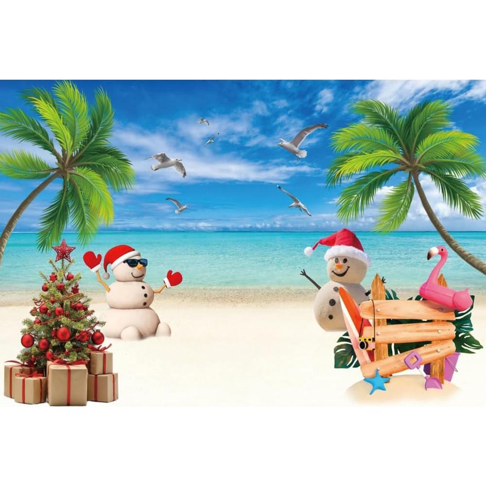 Fondo de Navidad Pnylzzyxh 300x240cm Playa Tropical Hawaiana