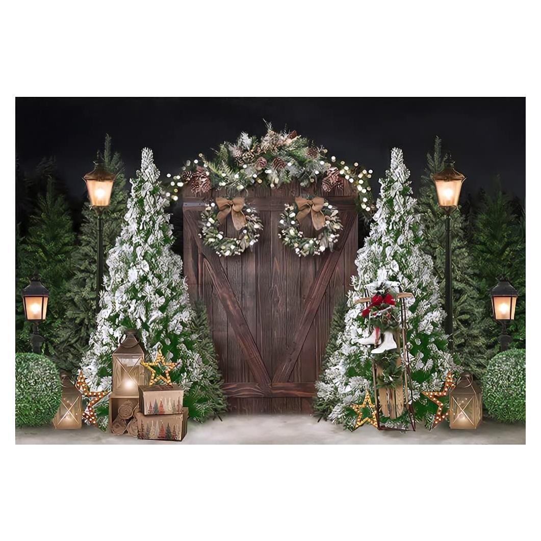 Fondo Fotográfico Navidad DASHAN 3x2m Verde Pino