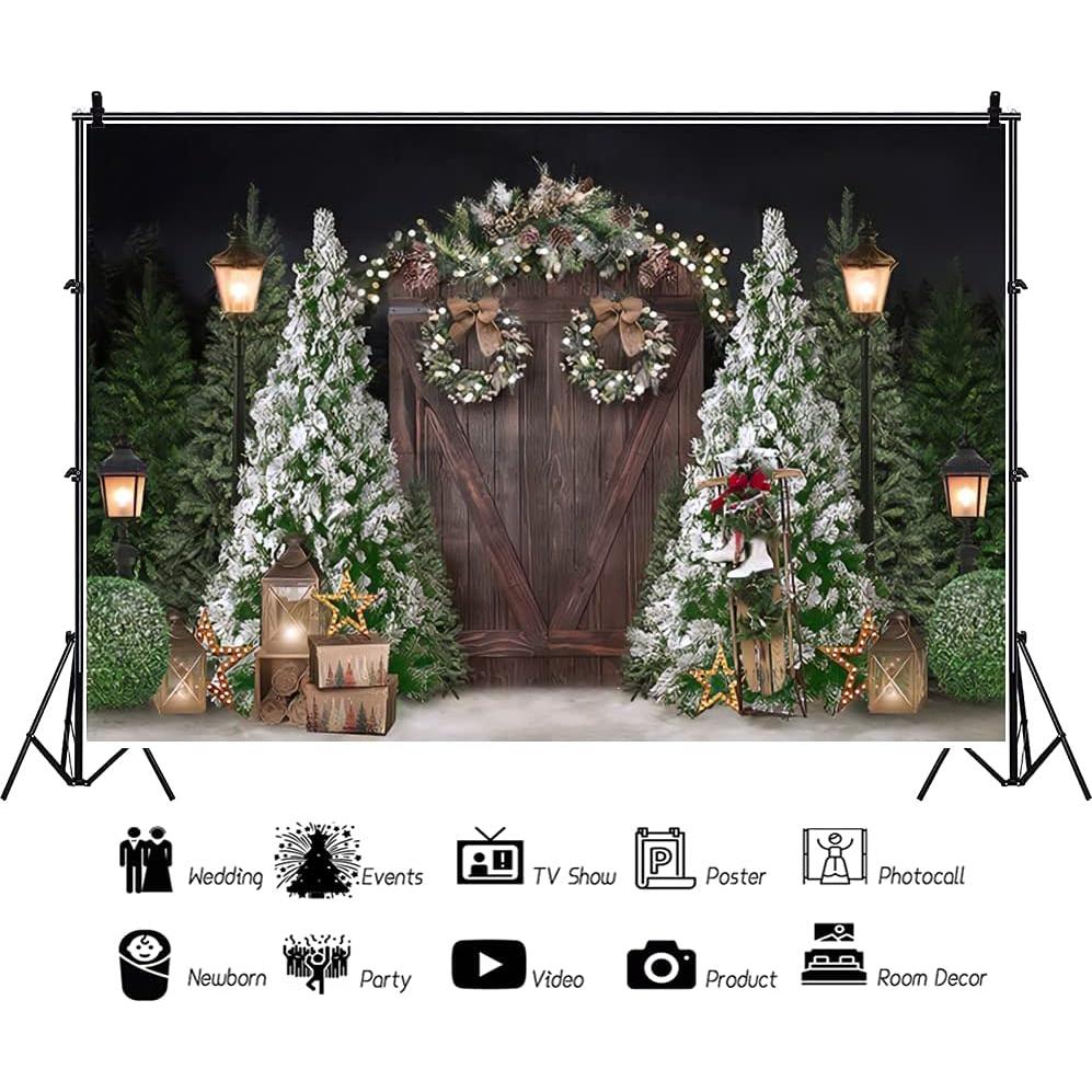 Fondo Fotográfico Navidad DASHAN 3x2m Verde Pino