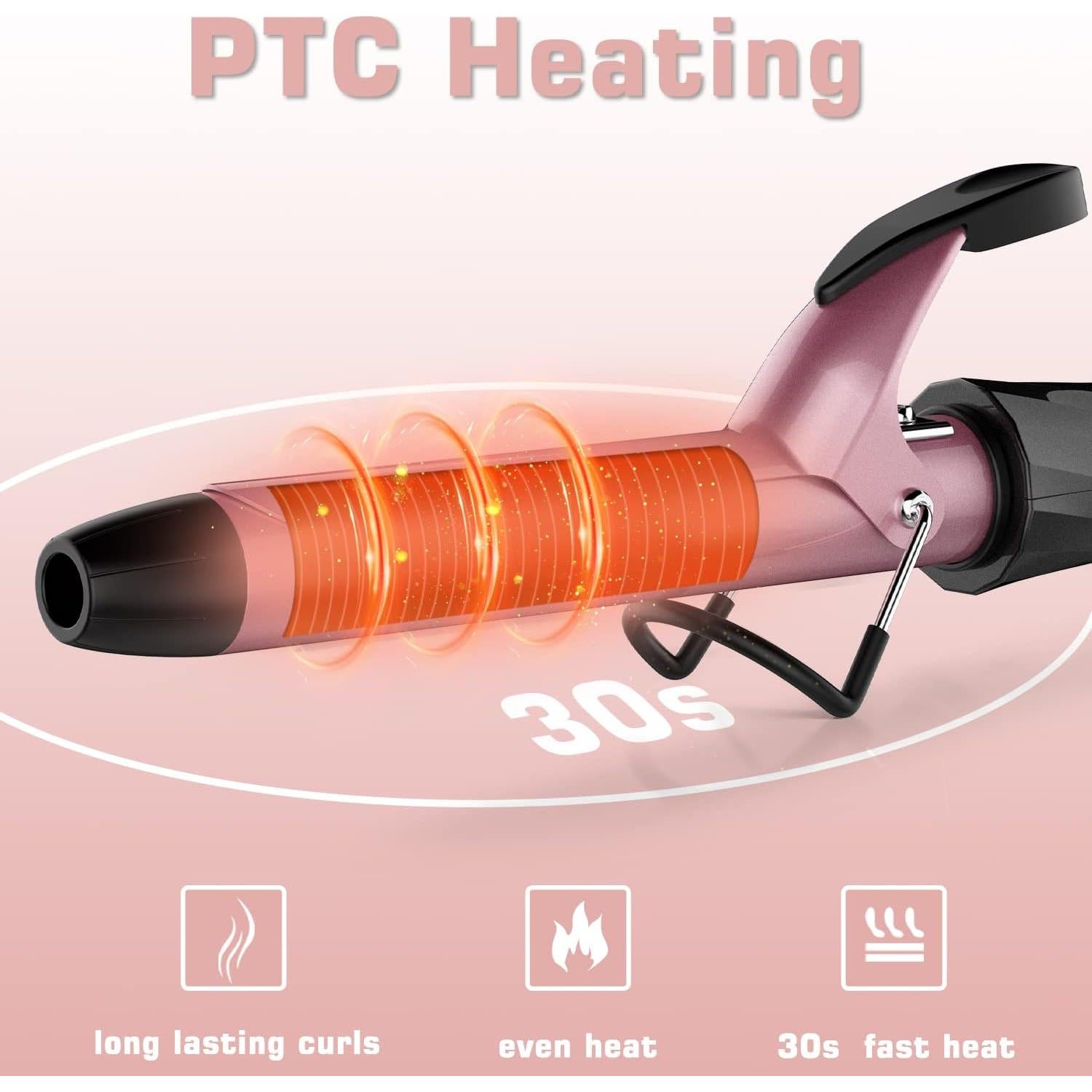 Plancha de Rizar Profesional Hoson 1 Pulgada Cerámica Oro Rosa