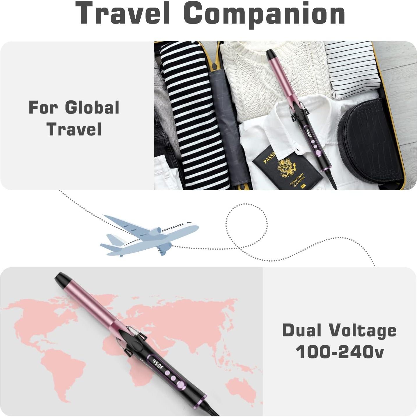 Plancha de Rizar Profesional Hoson 1 Pulgada Cerámica Oro Rosa