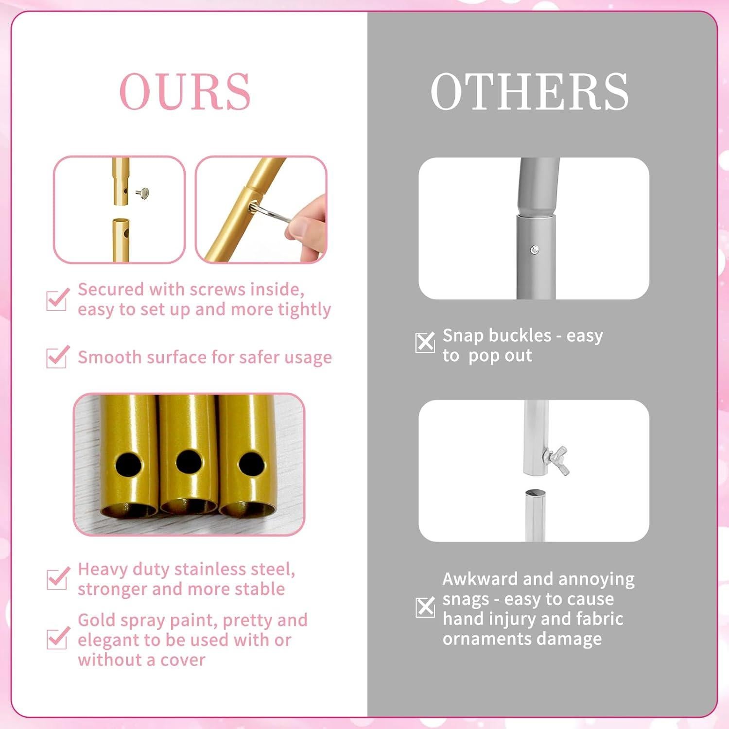 Soporte de fondo de arco dorado Ipalmay 2.2m/2m/1.8m para fiestas