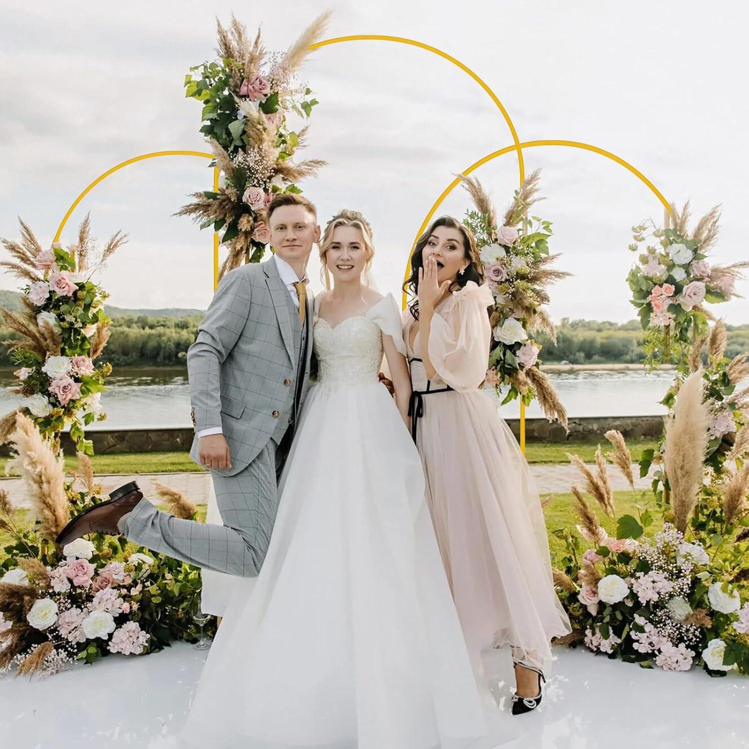 Soporte de fondo de arco dorado Ipalmay 2.2m/2m/1.8m para fiestas