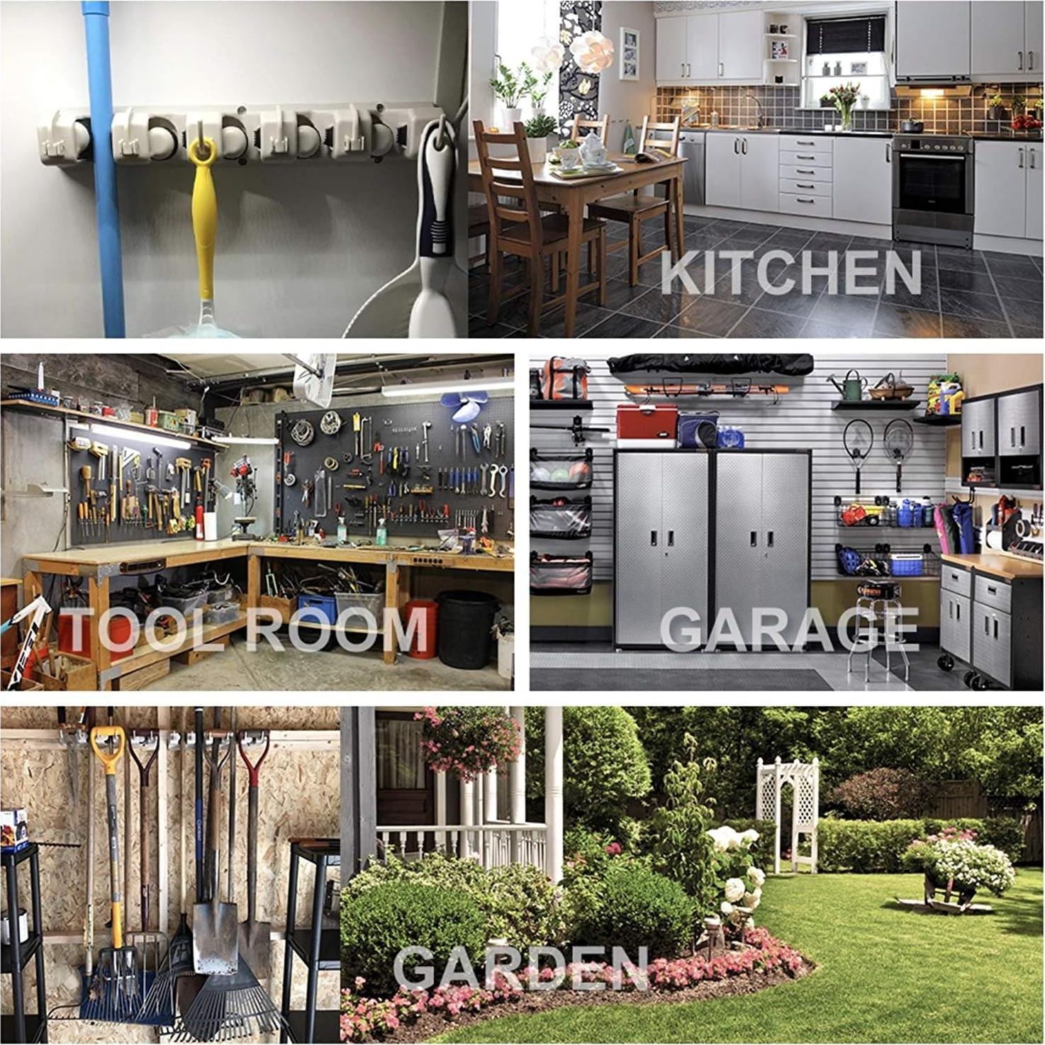 Soporte de Escoba IMILLET 2 Paquetes con 6 Ganchos