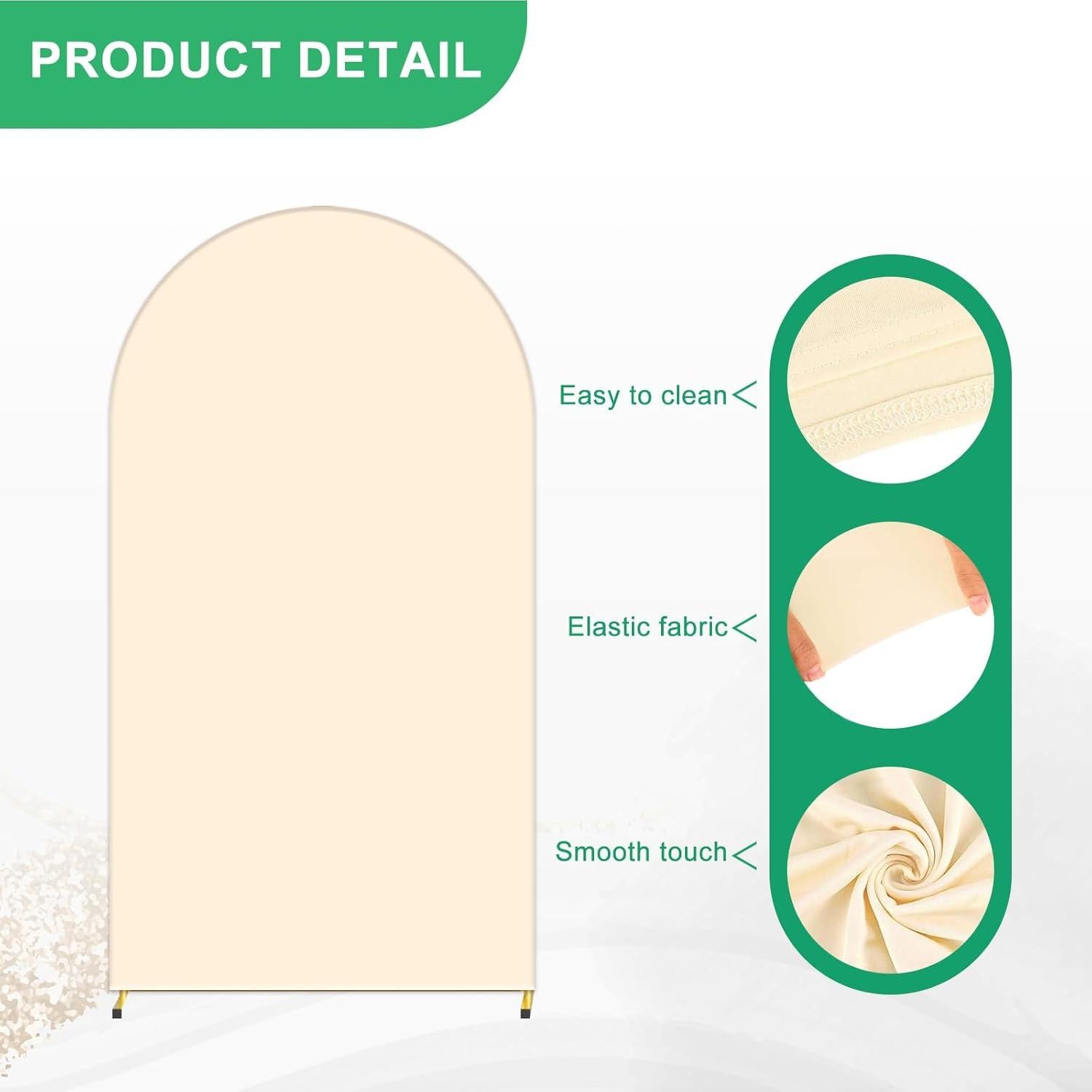 Soporte de Arco de Metal WORFEI 1.83m Beige con Cubierta Spandex