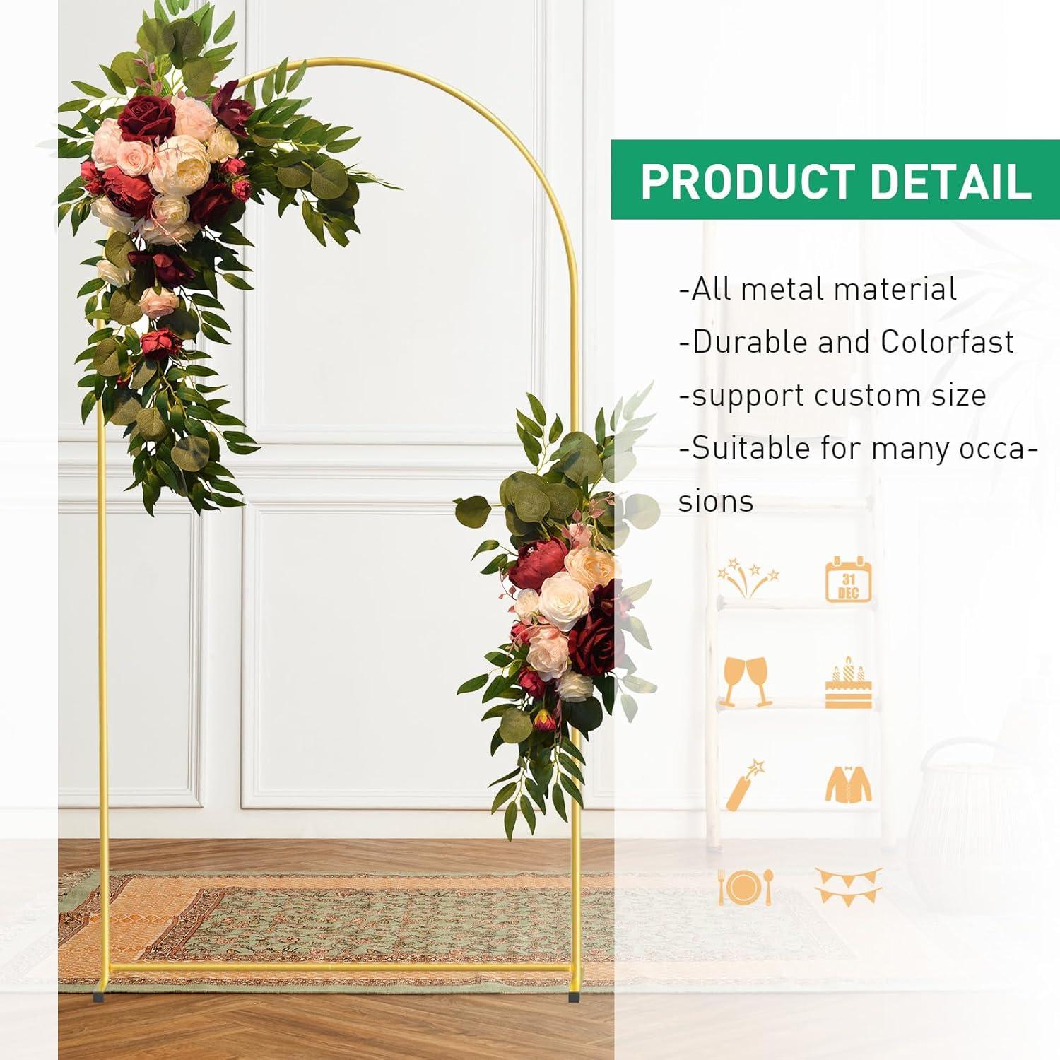 Soporte de Arco de Metal WORFEI 1.83m Beige con Cubierta Spandex