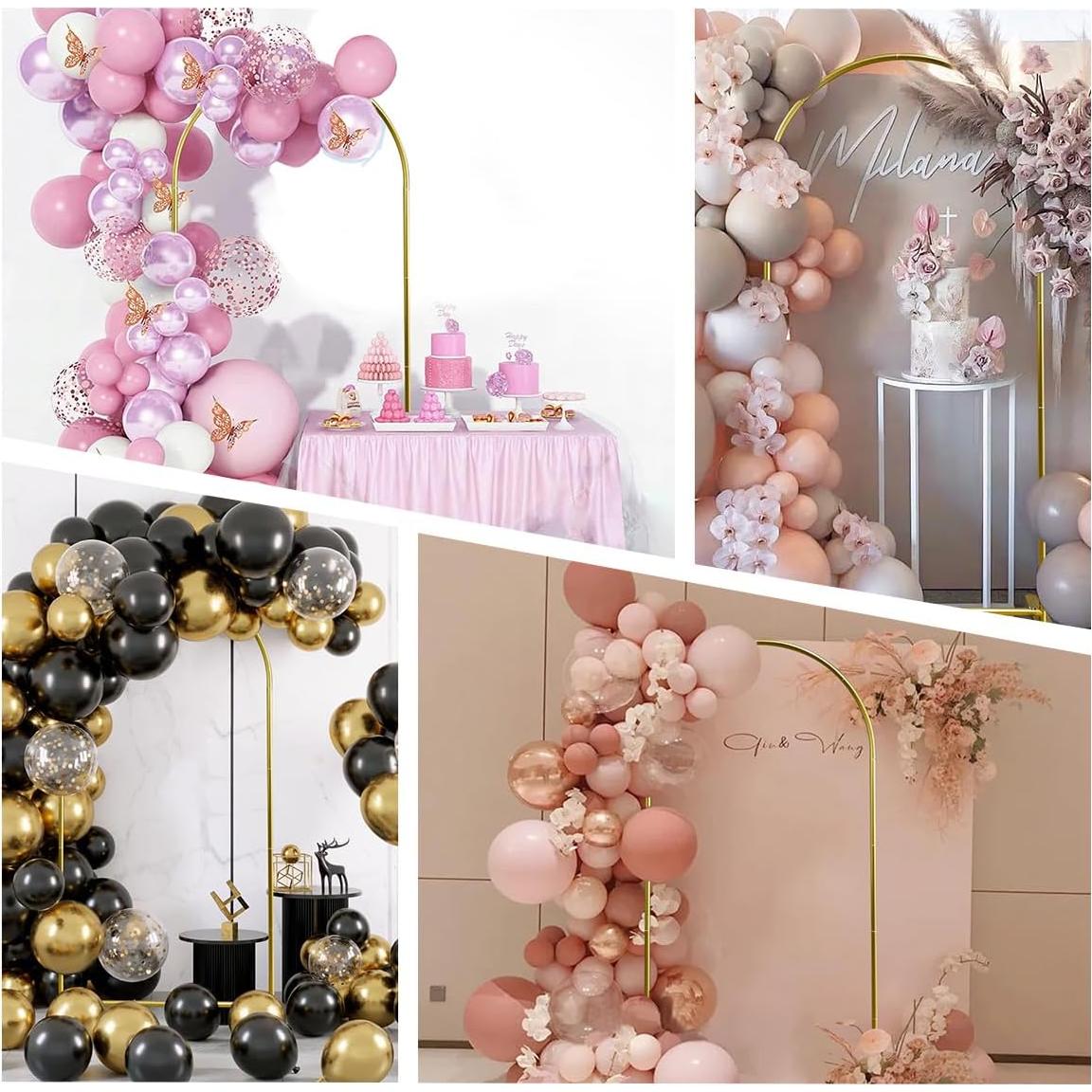 Soporte de Arco de Metal WORFEI 1.83m Beige con Cubierta Spandex