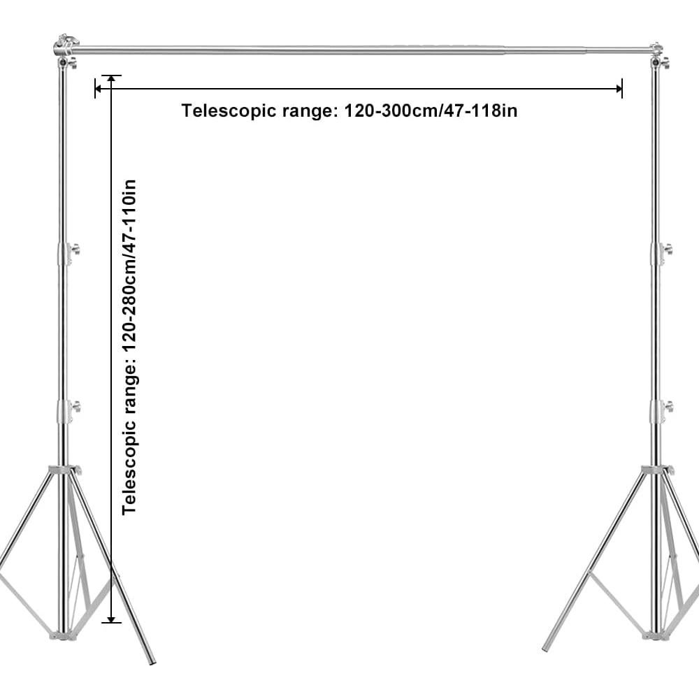 Soporte de fondo ajustable ITOTIN 2.8x3m acero inoxidable