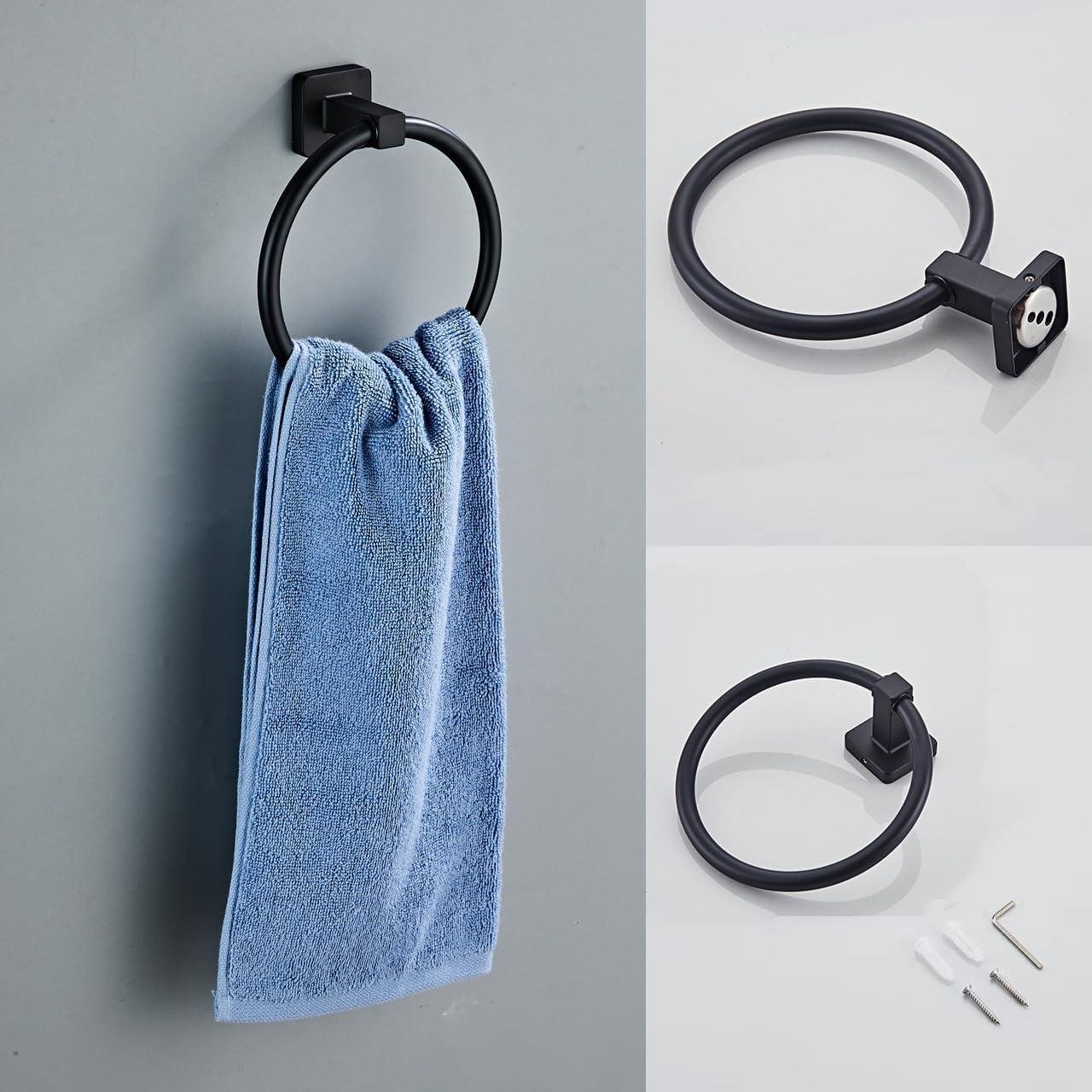 Juego de Accesorios de Baño Bluebyrne 4 Piezas Negro Mate