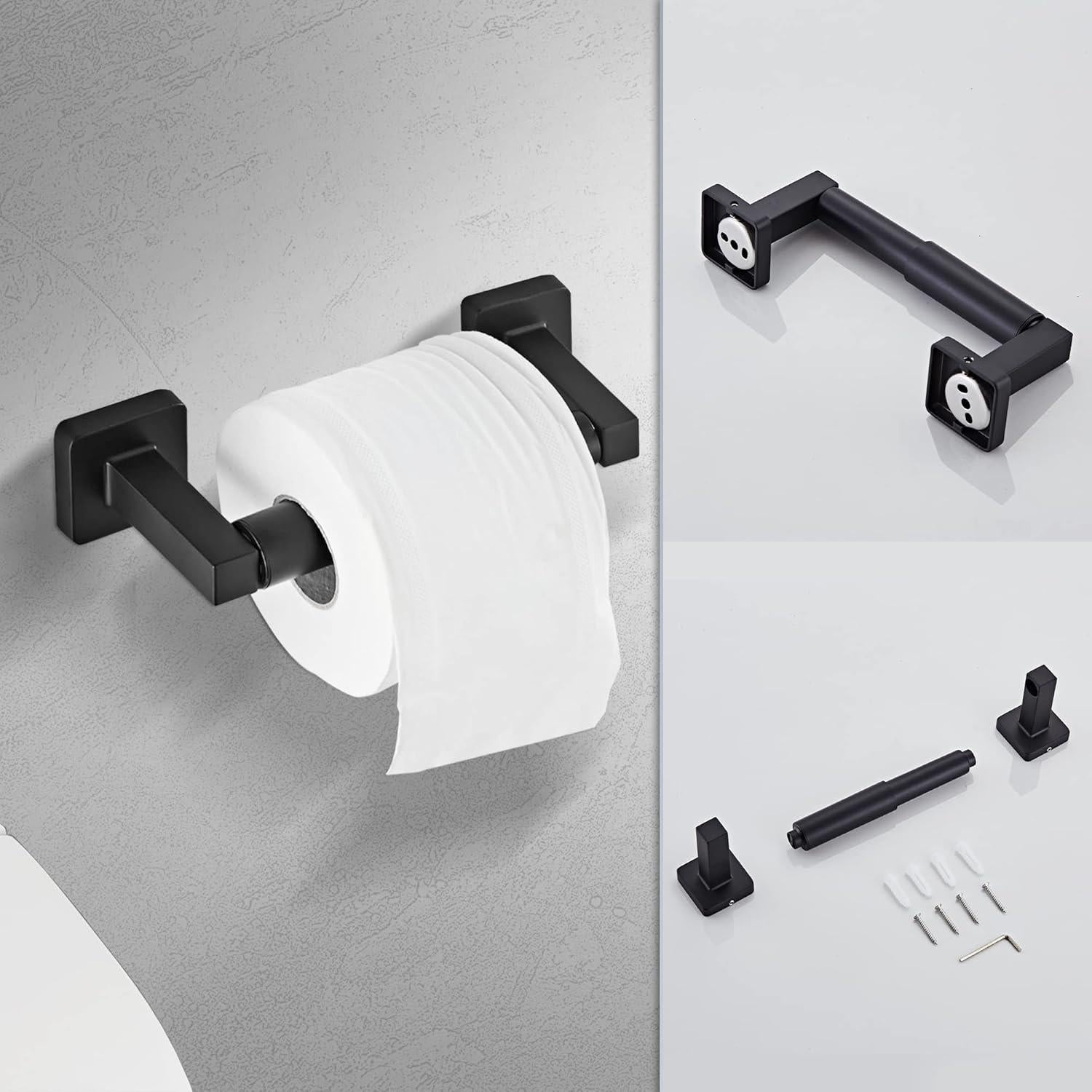 Juego de Accesorios de Baño Bluebyrne 4 Piezas Negro Mate