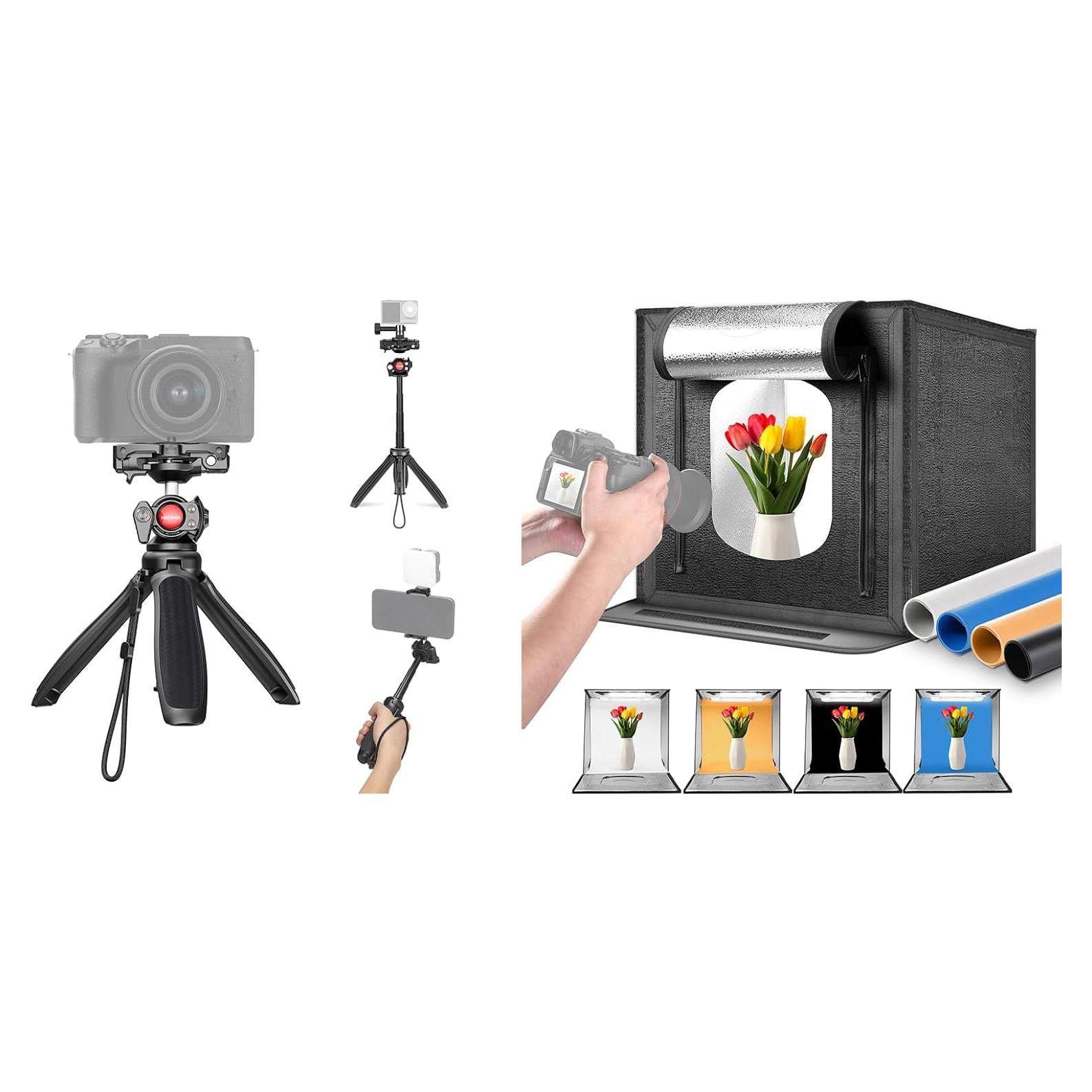 Trípode NEEWER TP38 para Cámara y Teléfono Móvil 38 cm