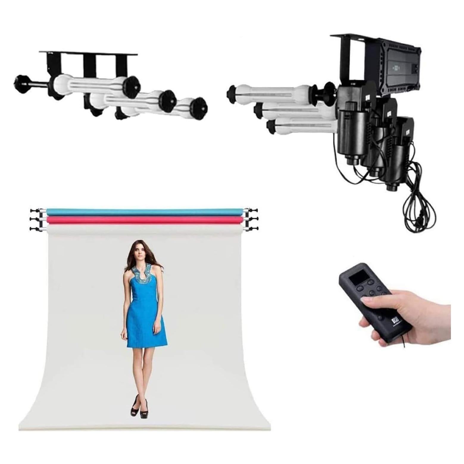 Soporte Motorizado de Fondo Eléctrico Fotoconic 3 Rodillos