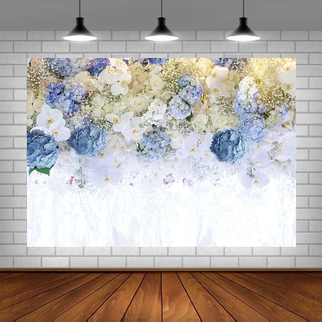 Fondo Fotográfico Floral Azul y Blanco 2.74x1.83m Art Studio