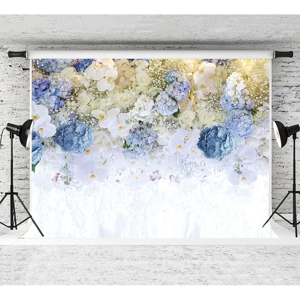 Fondo Fotográfico Floral Azul y Blanco 2.74x1.83m Art Studio