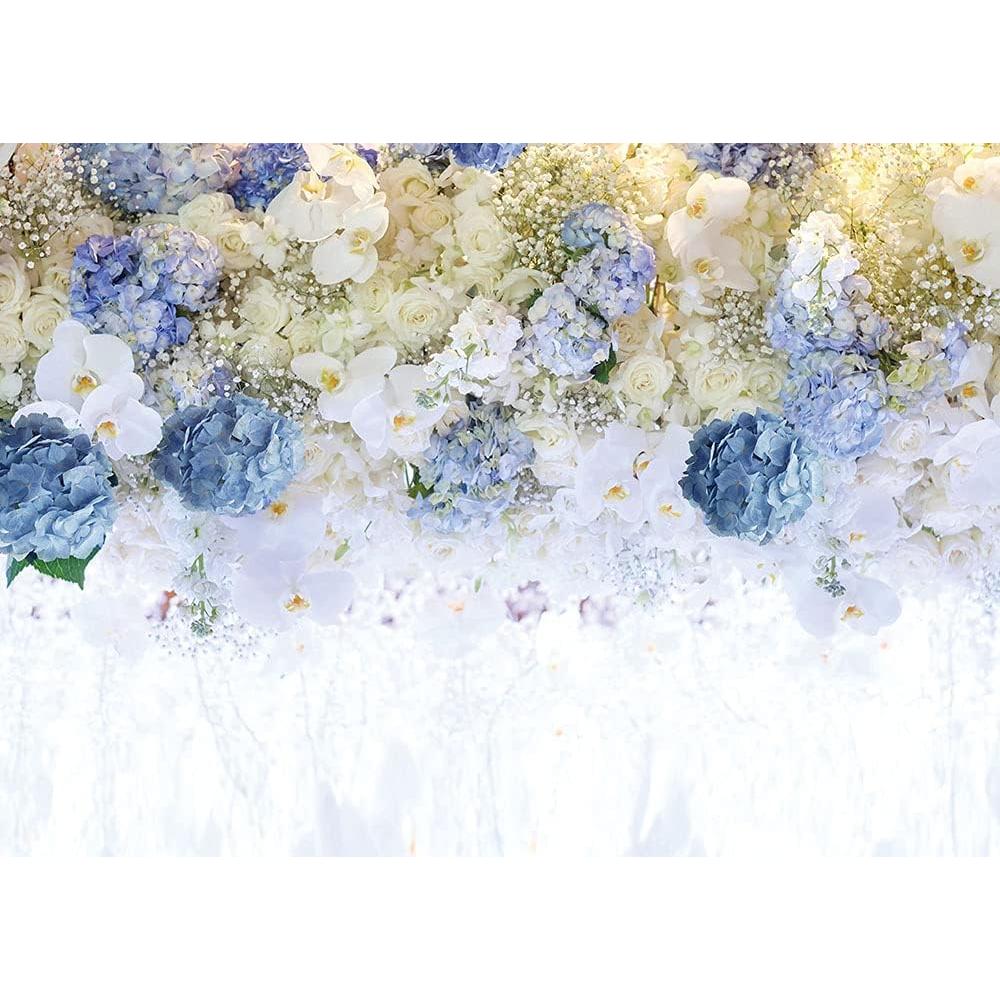 Fondo Fotográfico Floral Azul y Blanco 2.74x1.83m Art Studio
