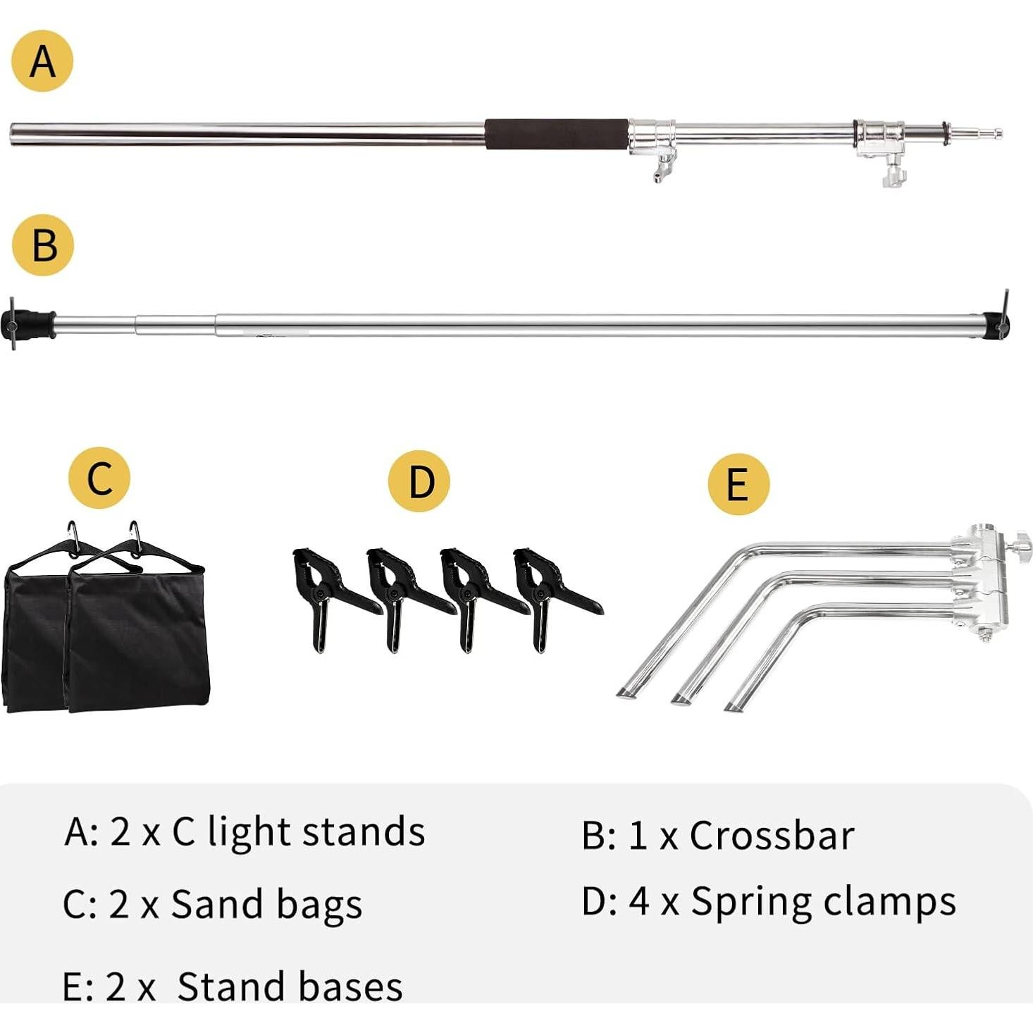 Kit de Soporte para Fondo de Fotografía Meking 3x3m Ajustable