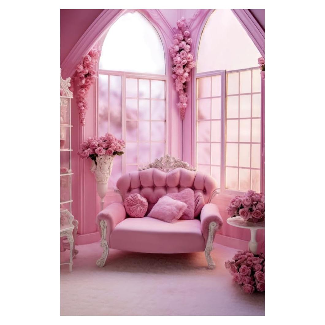 Fondo de Fotografía Laeacco 3x5ft Vinilo Rosa Flores