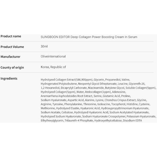 Serum Facial Antiarrugas Sungboon Editor con Colágeno y Niacinamida 80g