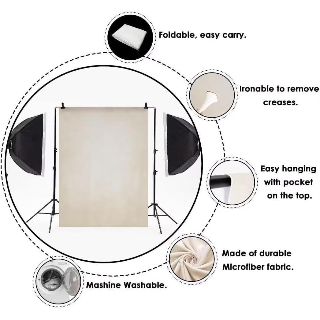 Fondo Fotográfico Microfibra Kate 2.2m x 1.5m Textura Gris