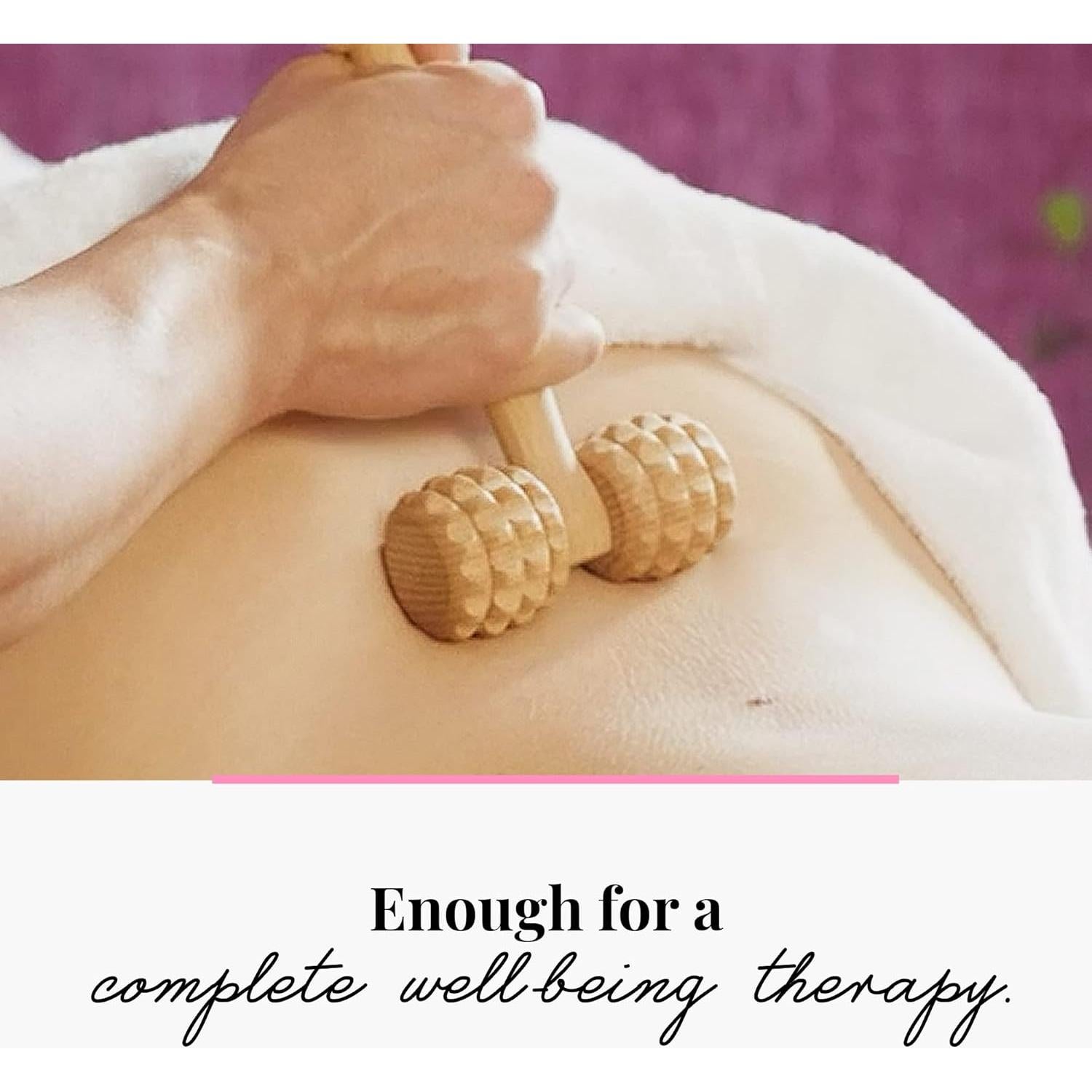 Rodillo de Masaje Facial Tuuli - Madera Natural 24x10 cm