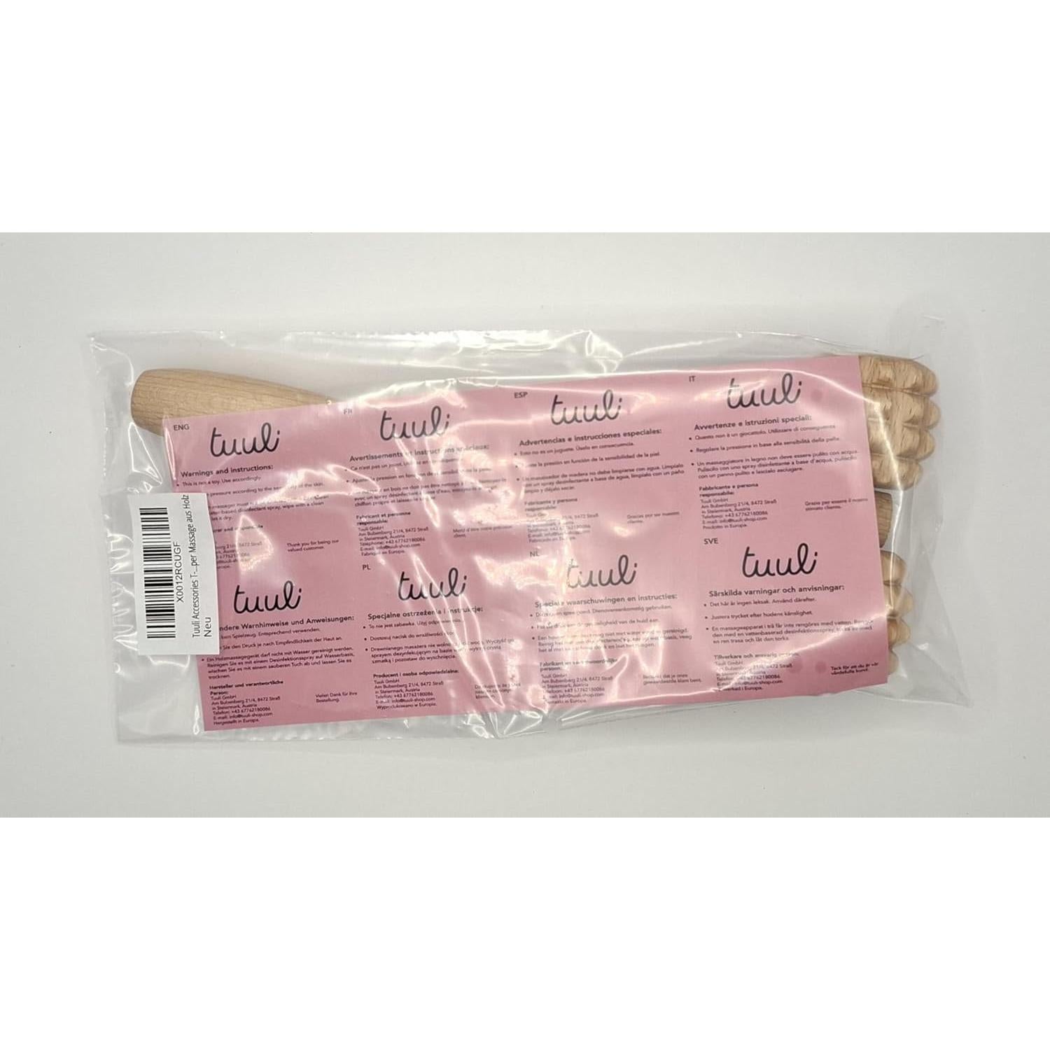 Rodillo de Masaje Facial Tuuli - Madera Natural 24x10 cm