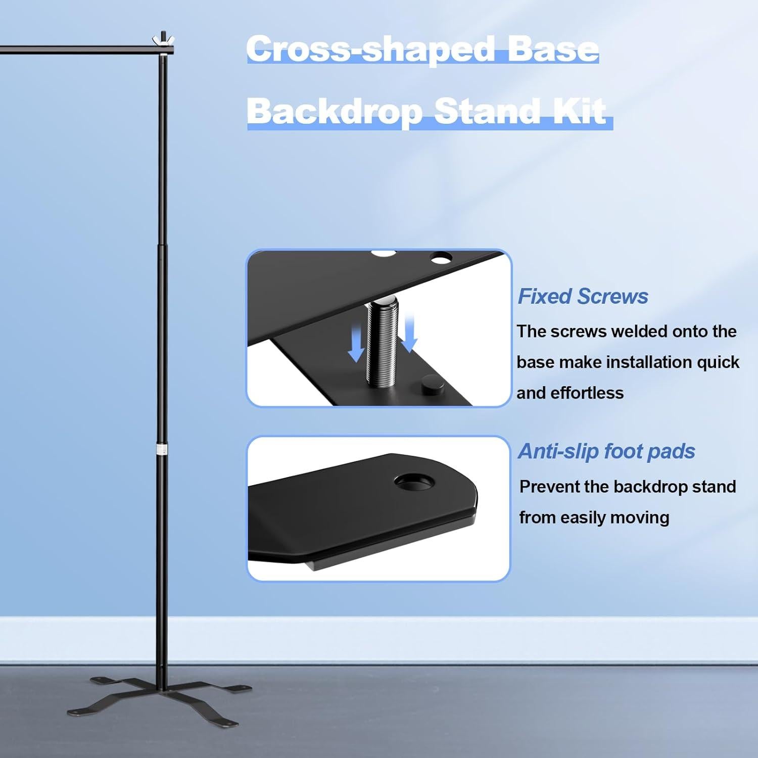 Soporte de Fondo GLOSHOOTING 3.3-8.5m Ajustable con Base Cruzada