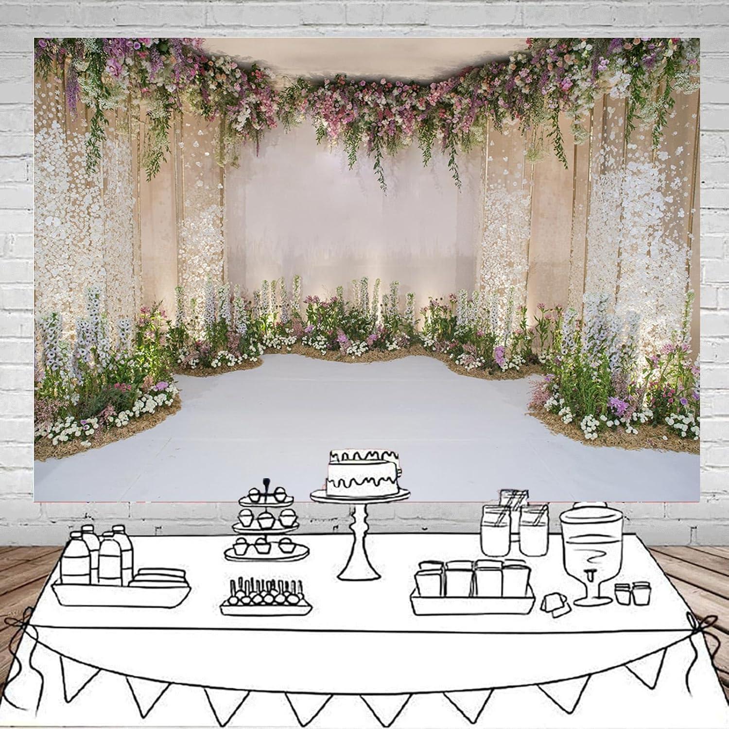 Fondo de Fotografía 3D Beige 200x150cm para Bodas y Eventos