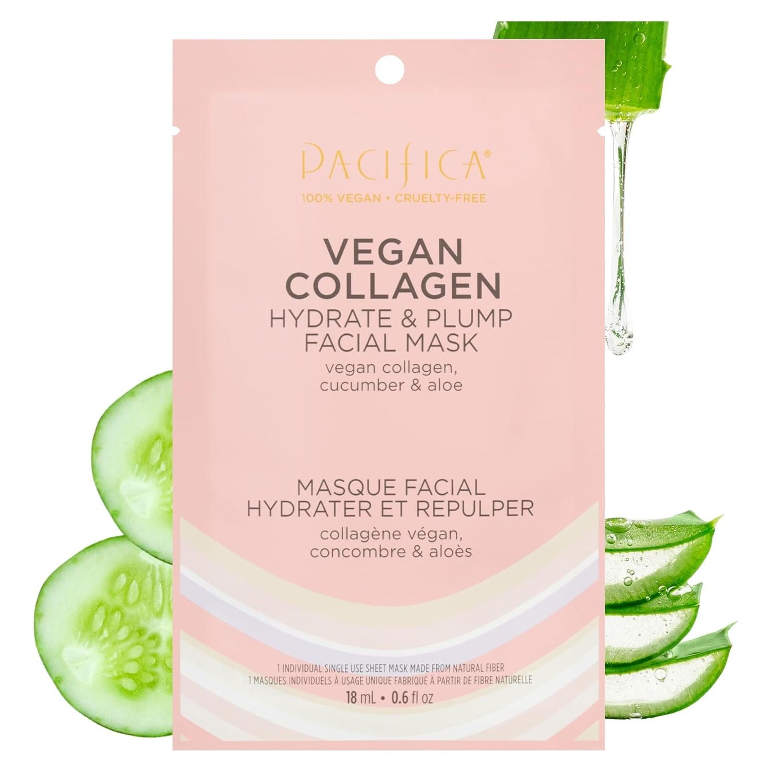 Mascarilla Facial Pacifica Colágeno Vegano Hidratante 1 Cuenta