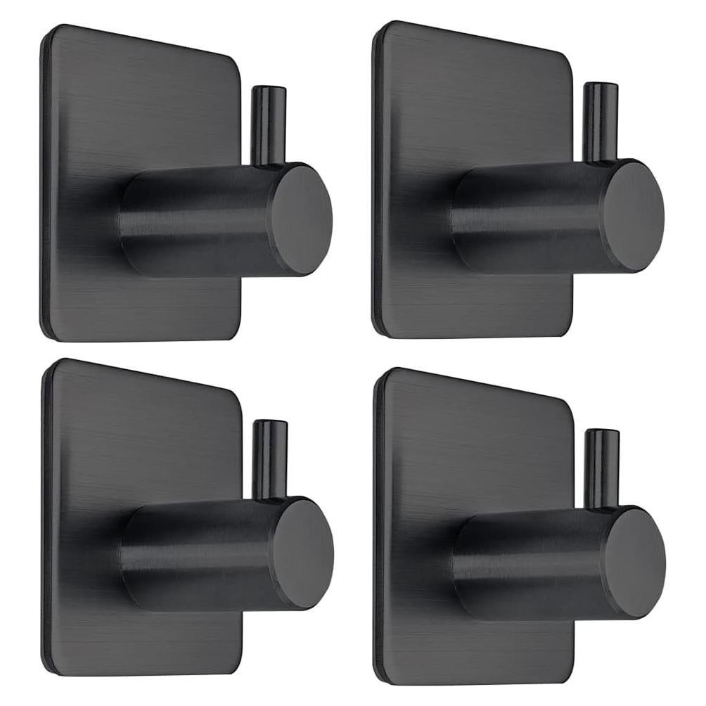 Ganchos Adhesivos Fotosnow Negros para Toallas - 4 Pzs