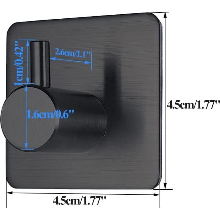 Ganchos Adhesivos Fotosnow Negros para Toallas - 4 Pzs