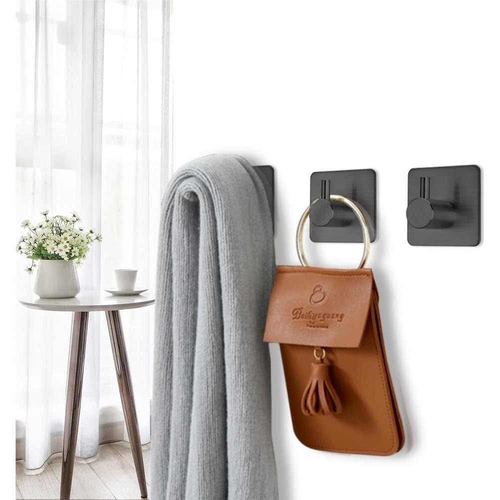 Ganchos Adhesivos Fotosnow Negros para Toallas - 4 Pzs