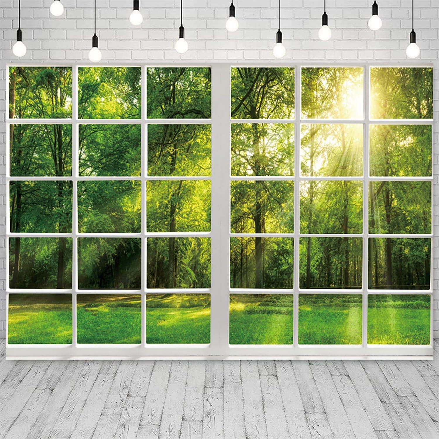 Fondo de Fotografía Primavera 10x8ft Ckihgenn Árboles Verdes